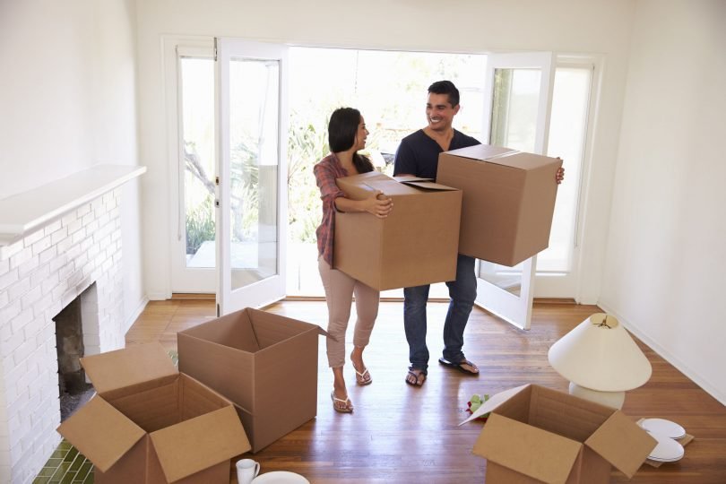 couple with boxes